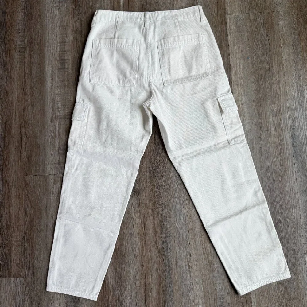 Universal Thread Off White Cargo Pants Boyfriend Size 4 - Picture 5 of 6